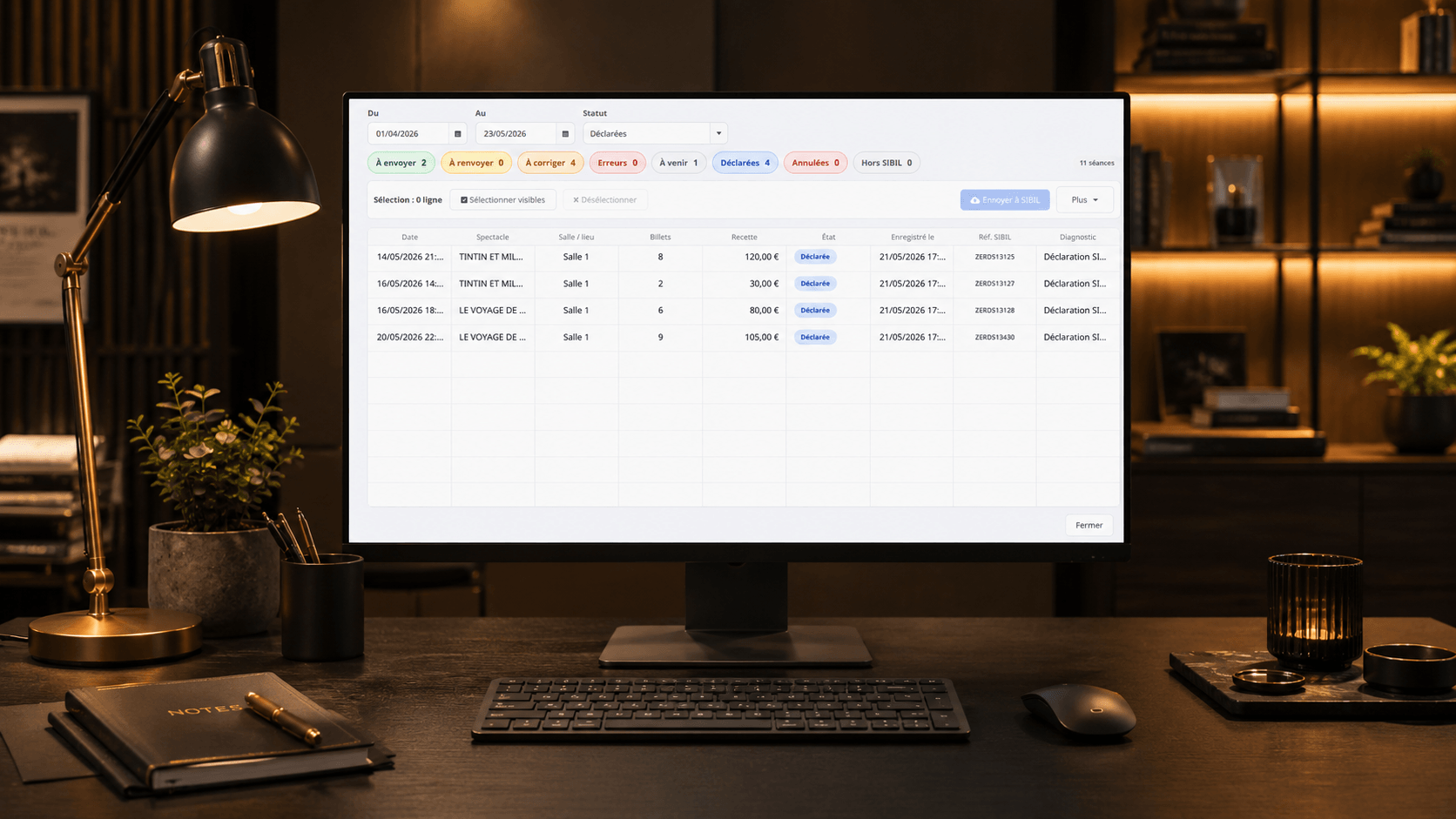 Module Déclarations SIBIL dans Zerd Manager